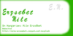 erzsebet mile business card