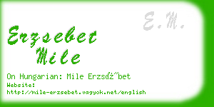 erzsebet mile business card